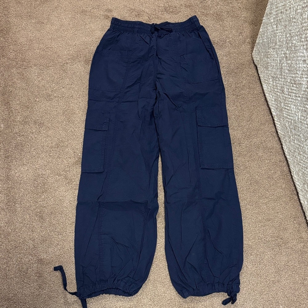 Aerie Navy parachute Joggers